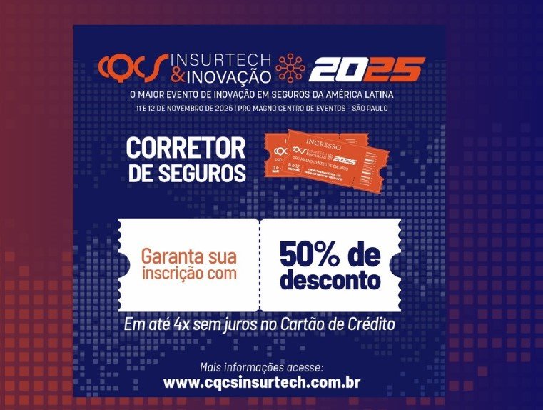 Desconto de 50% para corretores no CQCS Insurtech & Inovação 2025