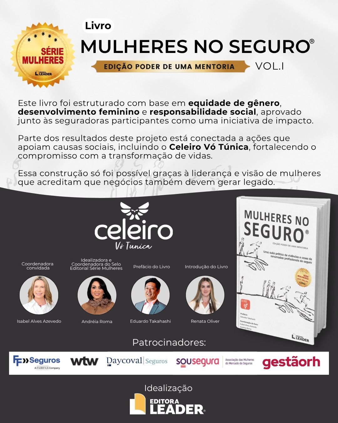 Livro “Mulheres no Seguro” compartilha conhecimento e apoia projeto social