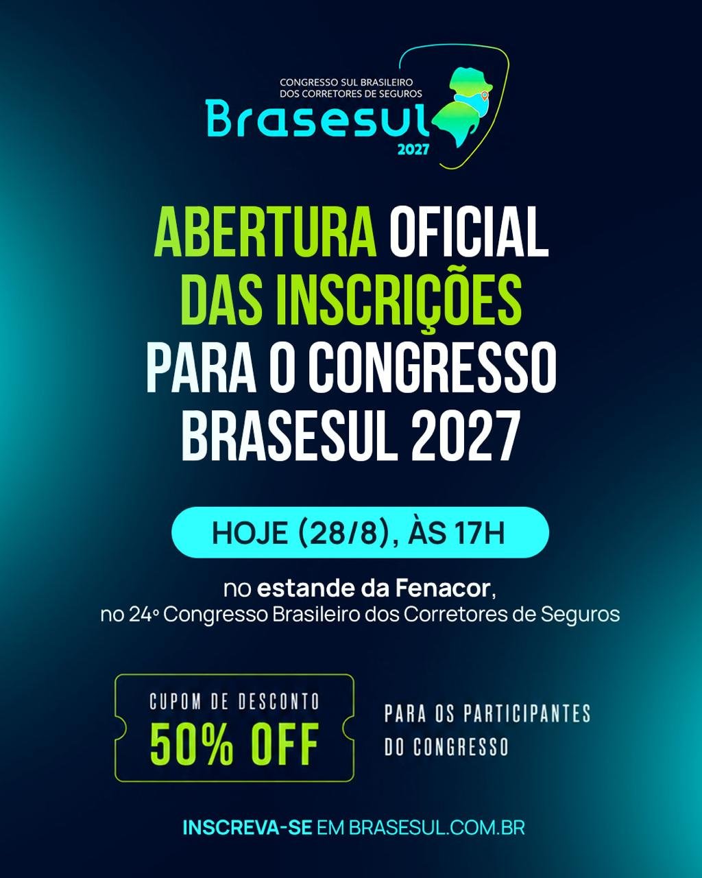 Brasesul abre inscrições no Congresso Brasileiro dos Corretores de Seguros