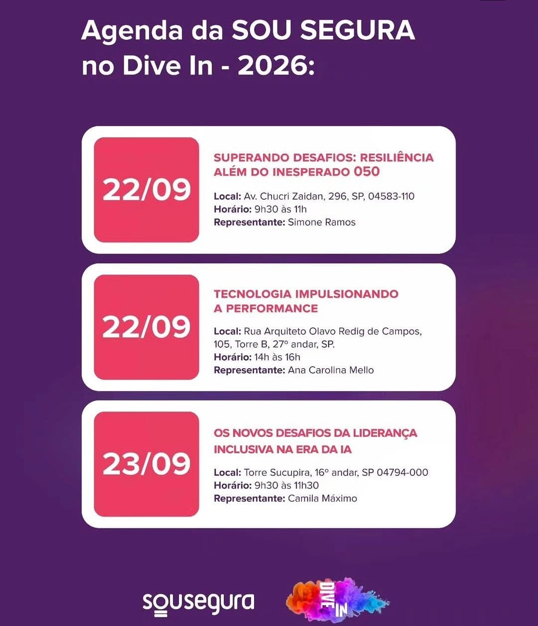 Sou Segura participa do Dive-In Festival com debates sobre liderança inclusiva e impacto da IA nas pessoas